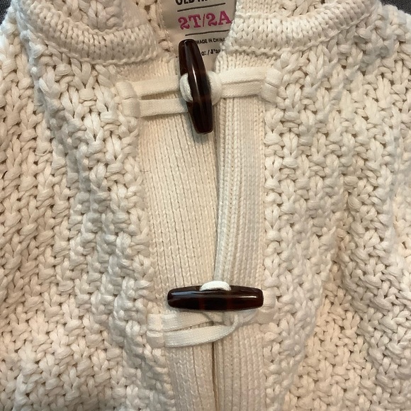 Old Navy “Dumpling” Ivory Long Sweater Coat Sz 2T - Picture 3 of 9